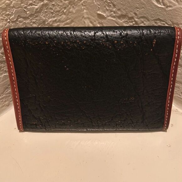 YSL Bifold Cardholder Two Tone Leather Wallet Black Tan Classic Contemporary - Picture 2 of 12